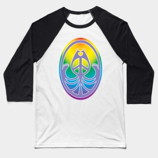 Peace, Love, and Peacocks (Rainbow w/Purple) Baseball T-Shirt